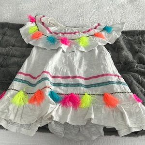 White and rainbow dress